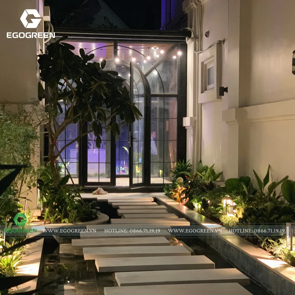 Ánh sáng là linh hồn của khu vườn vào ban đêm